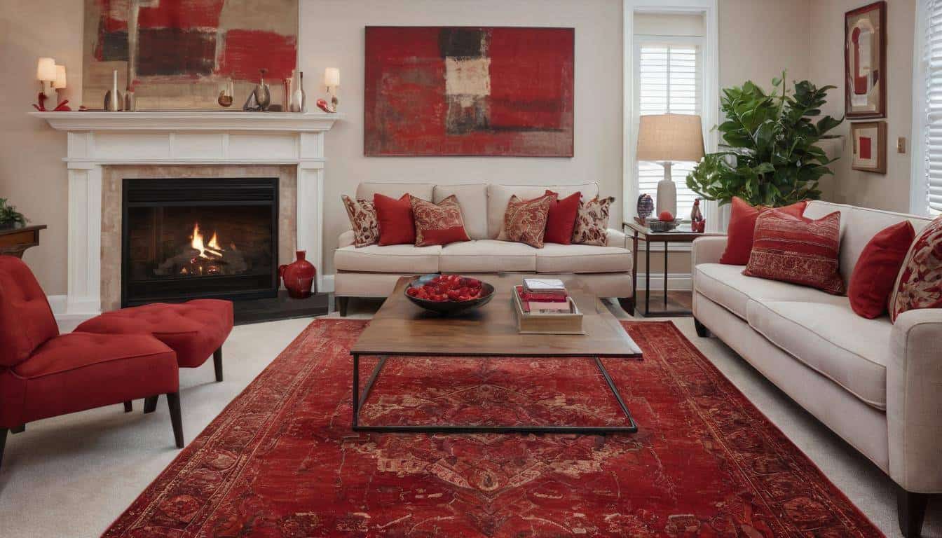 beautiful red living rooms