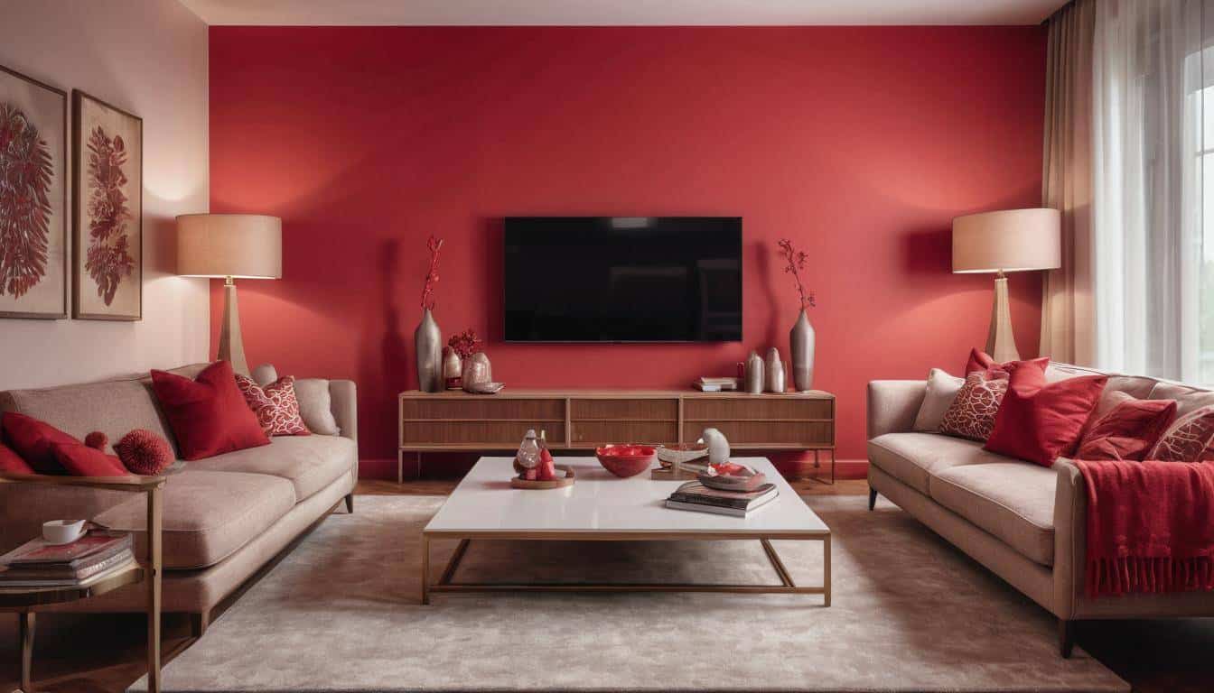 beautiful red living rooms