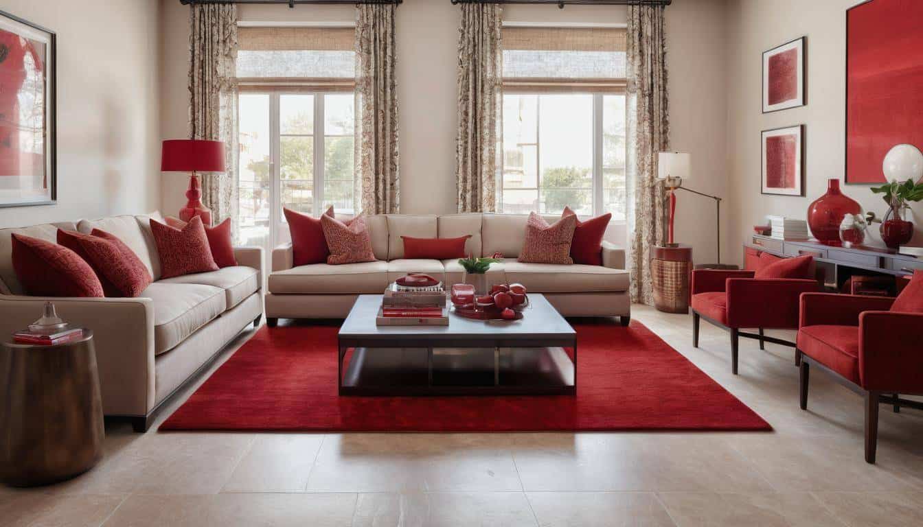 beautiful red living rooms