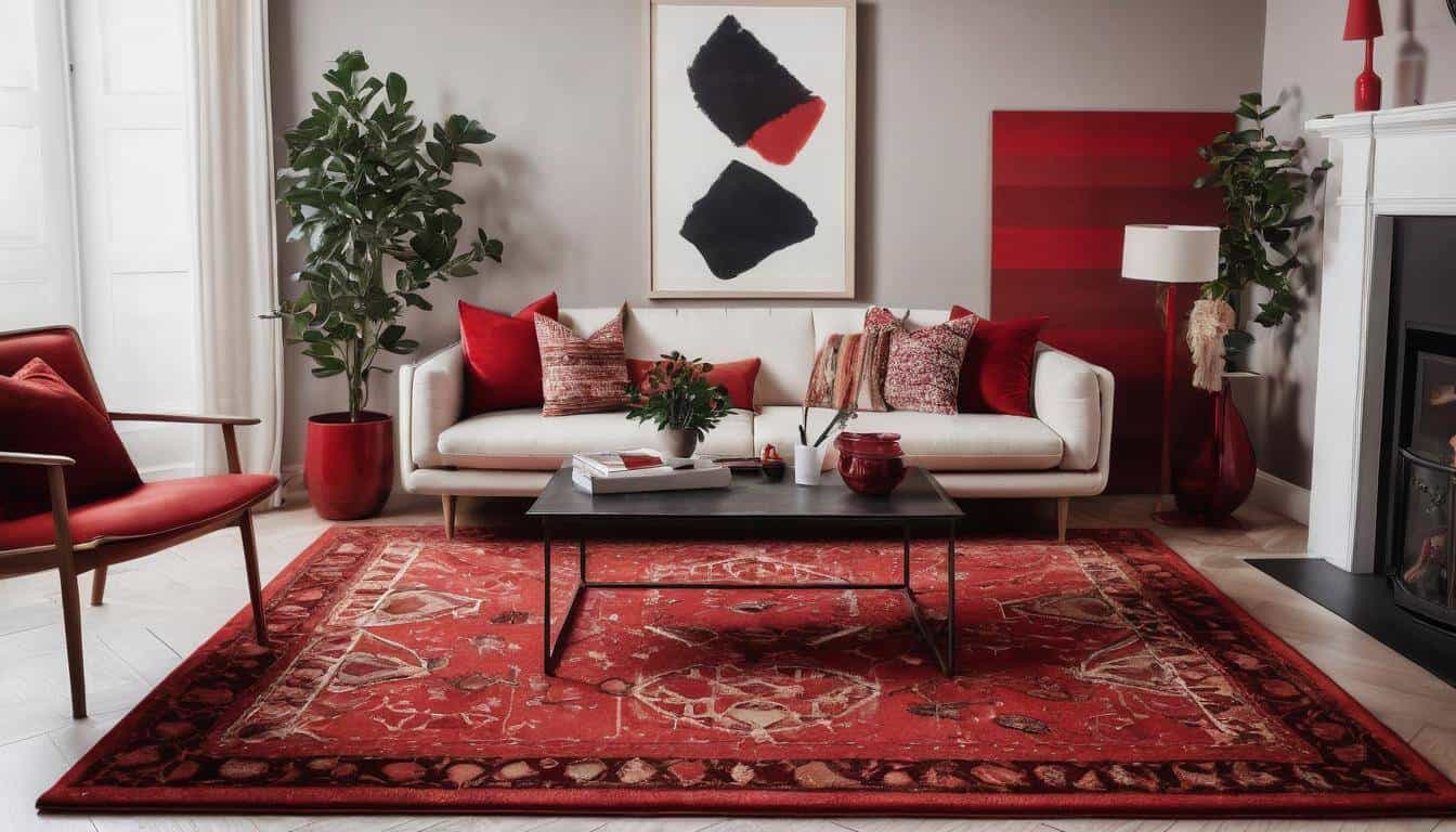 beautiful red living rooms