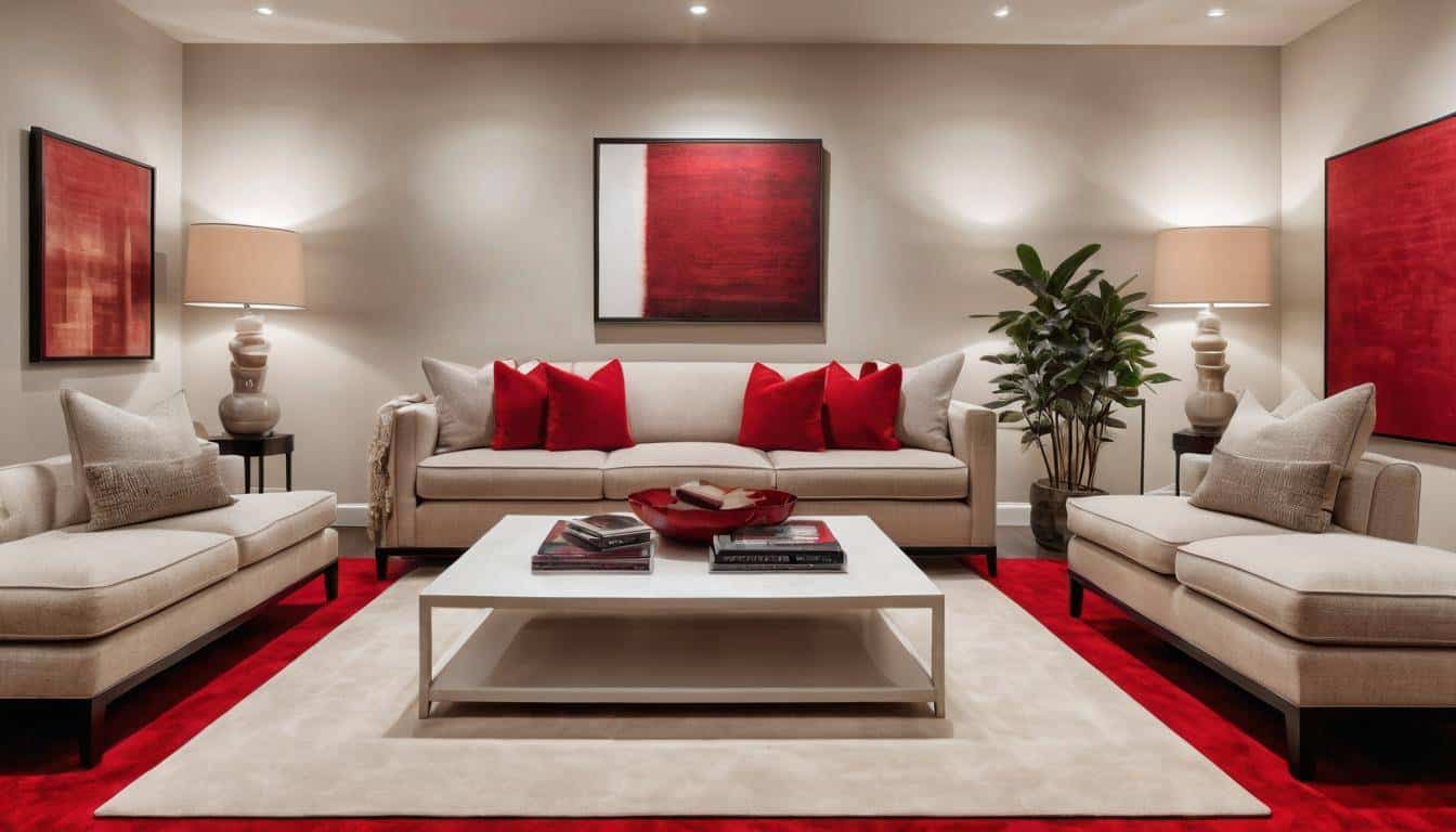 beautiful red living rooms