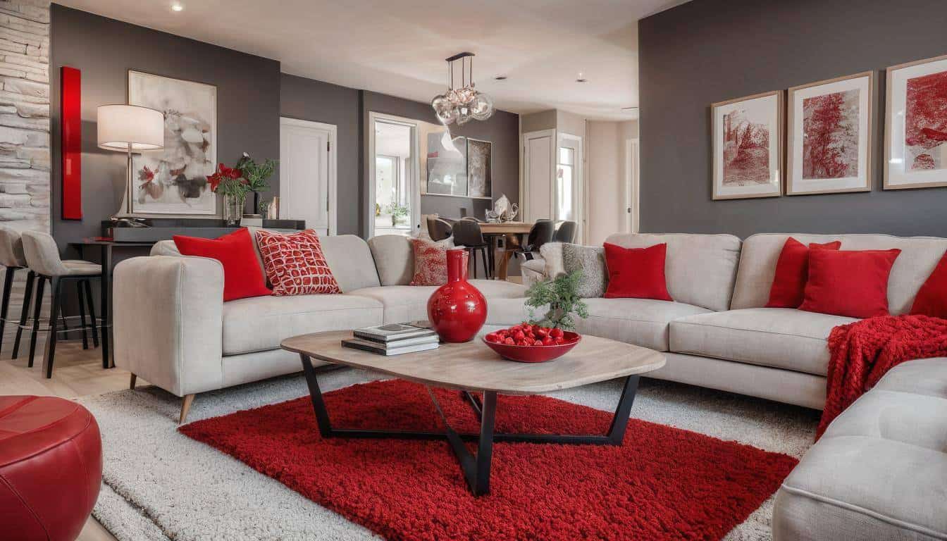 beautiful red living rooms