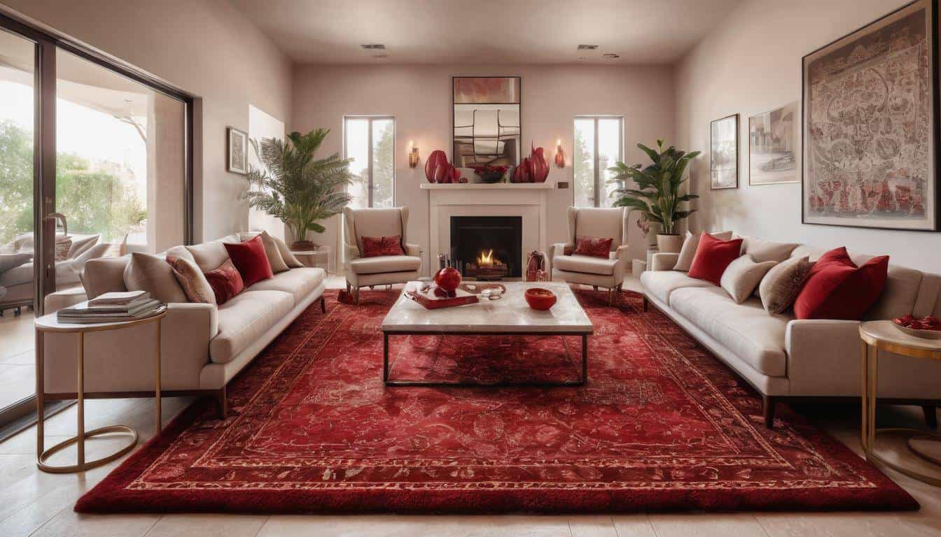 beautiful red living rooms