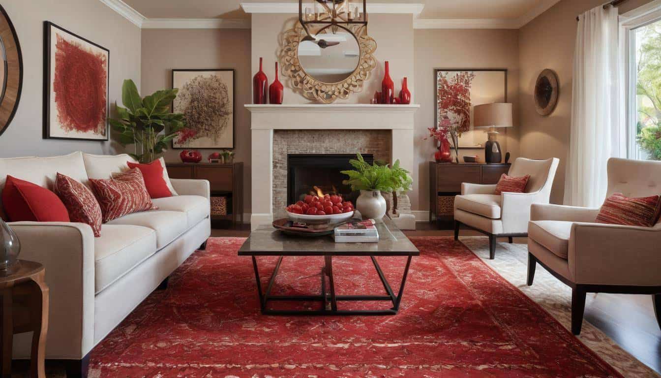 beautiful red living rooms