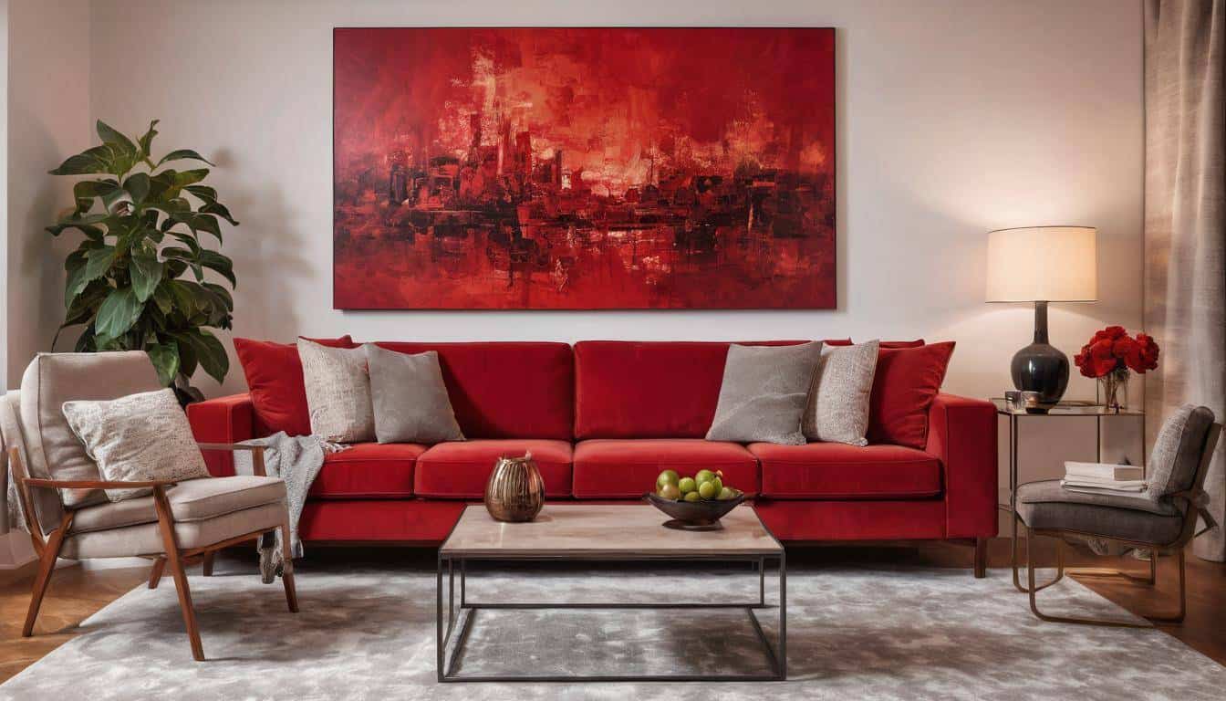 beautiful red living rooms