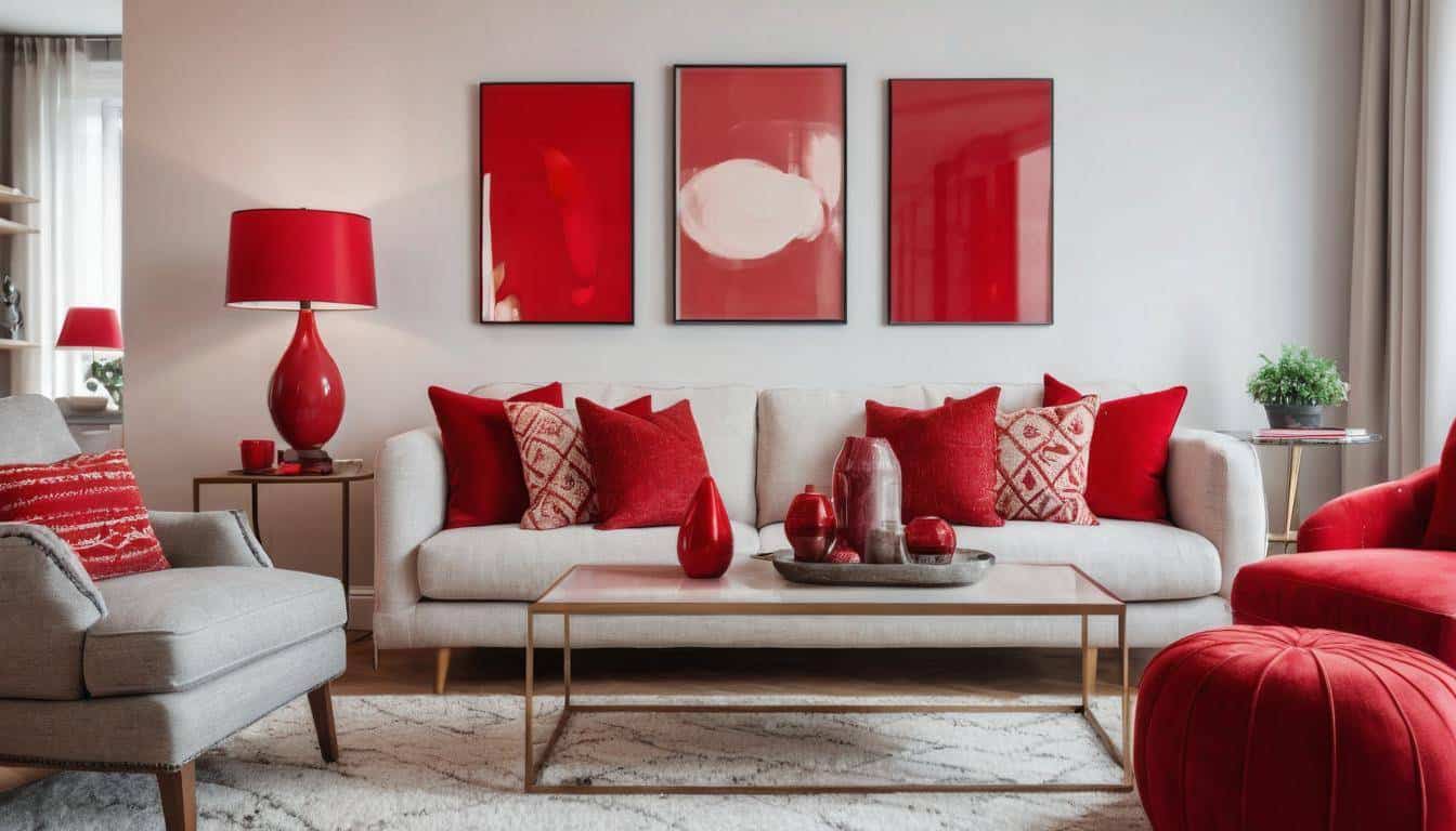 beautiful red living rooms