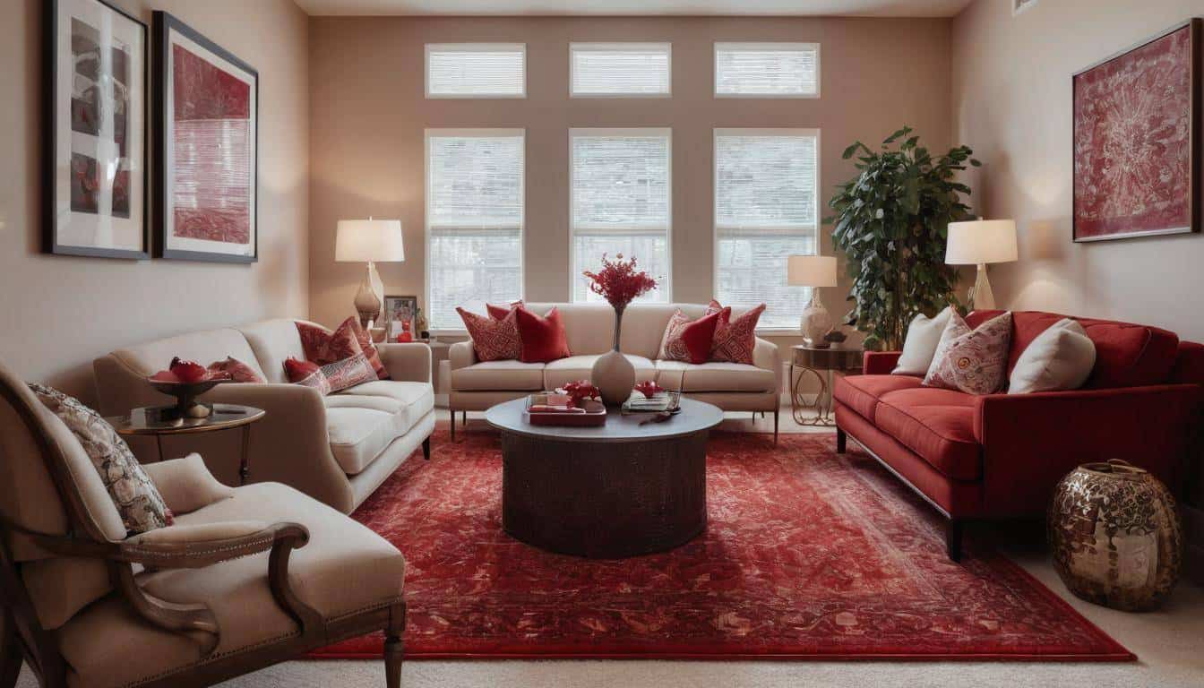 beautiful red living rooms