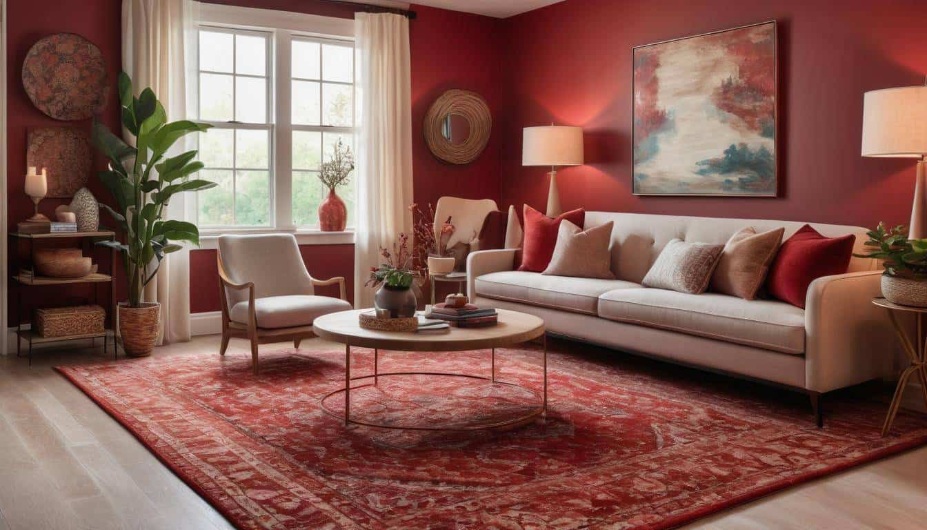 beautiful red living rooms