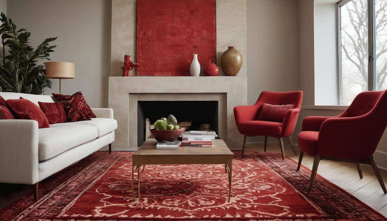 beautiful red living rooms