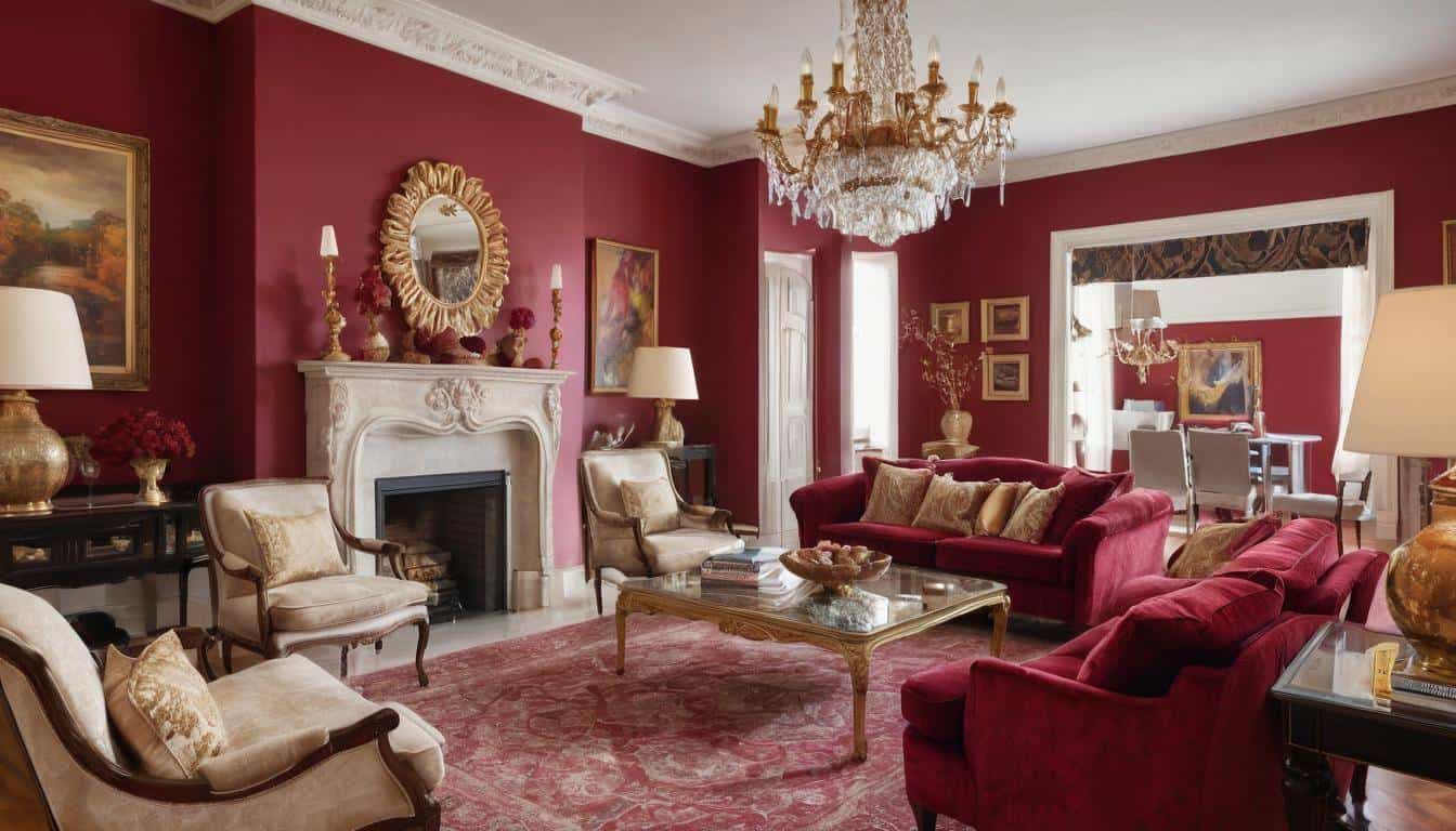 beautiful red living rooms