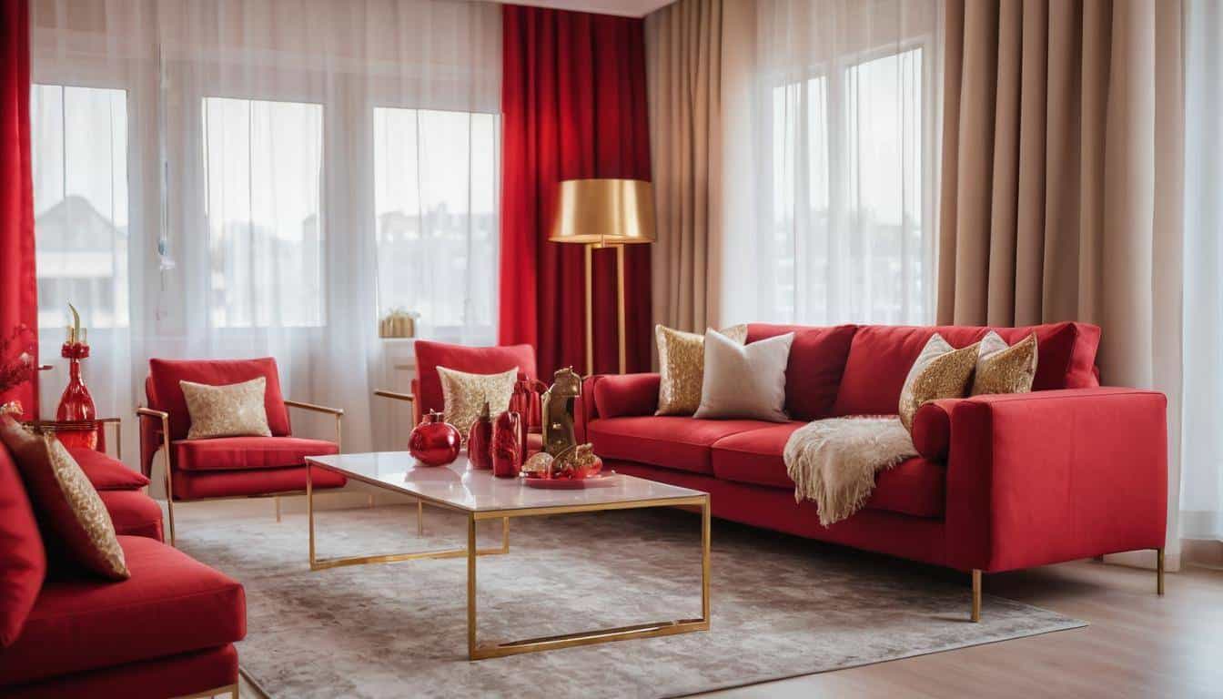 beautiful red living rooms