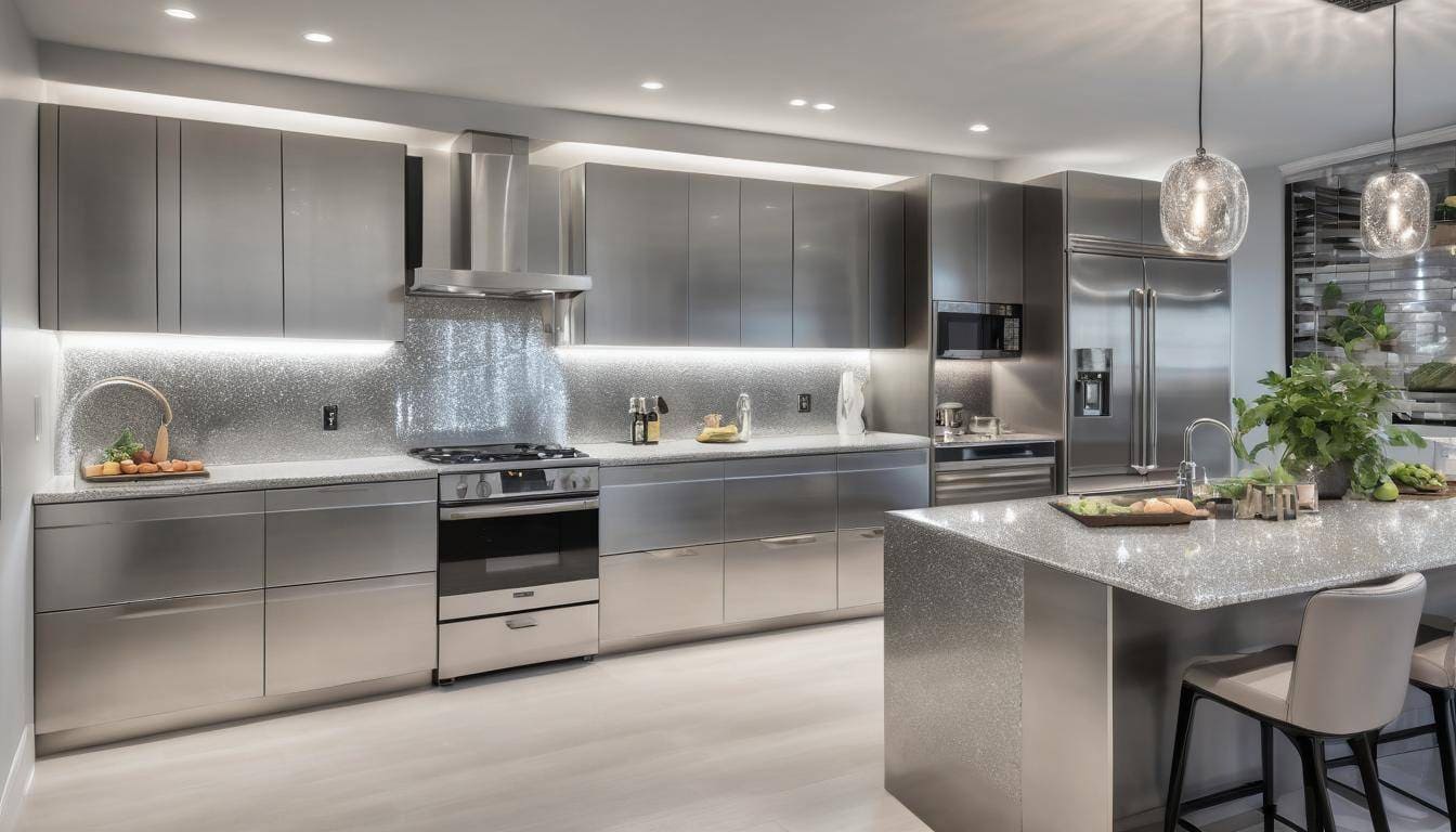 beautiful silver kitchens