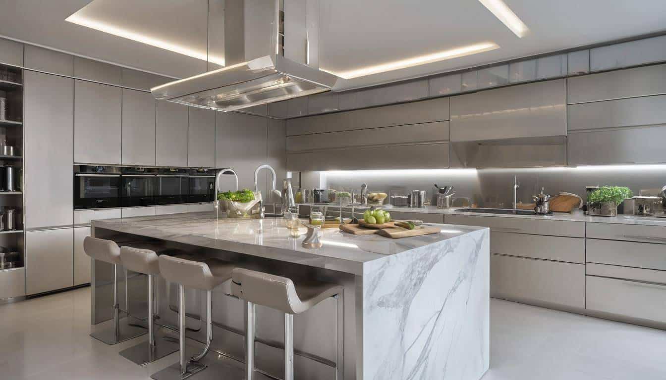 beautiful silver kitchens