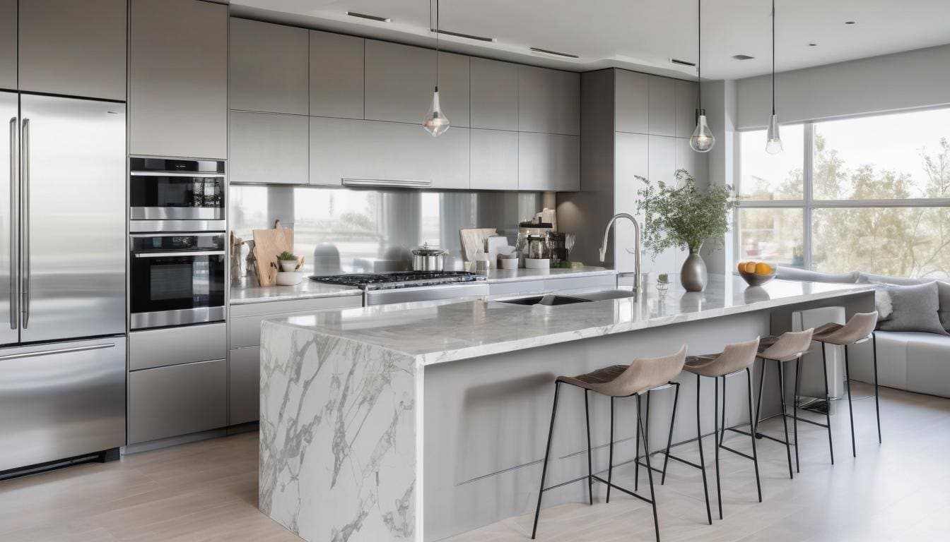 beautiful silver kitchens