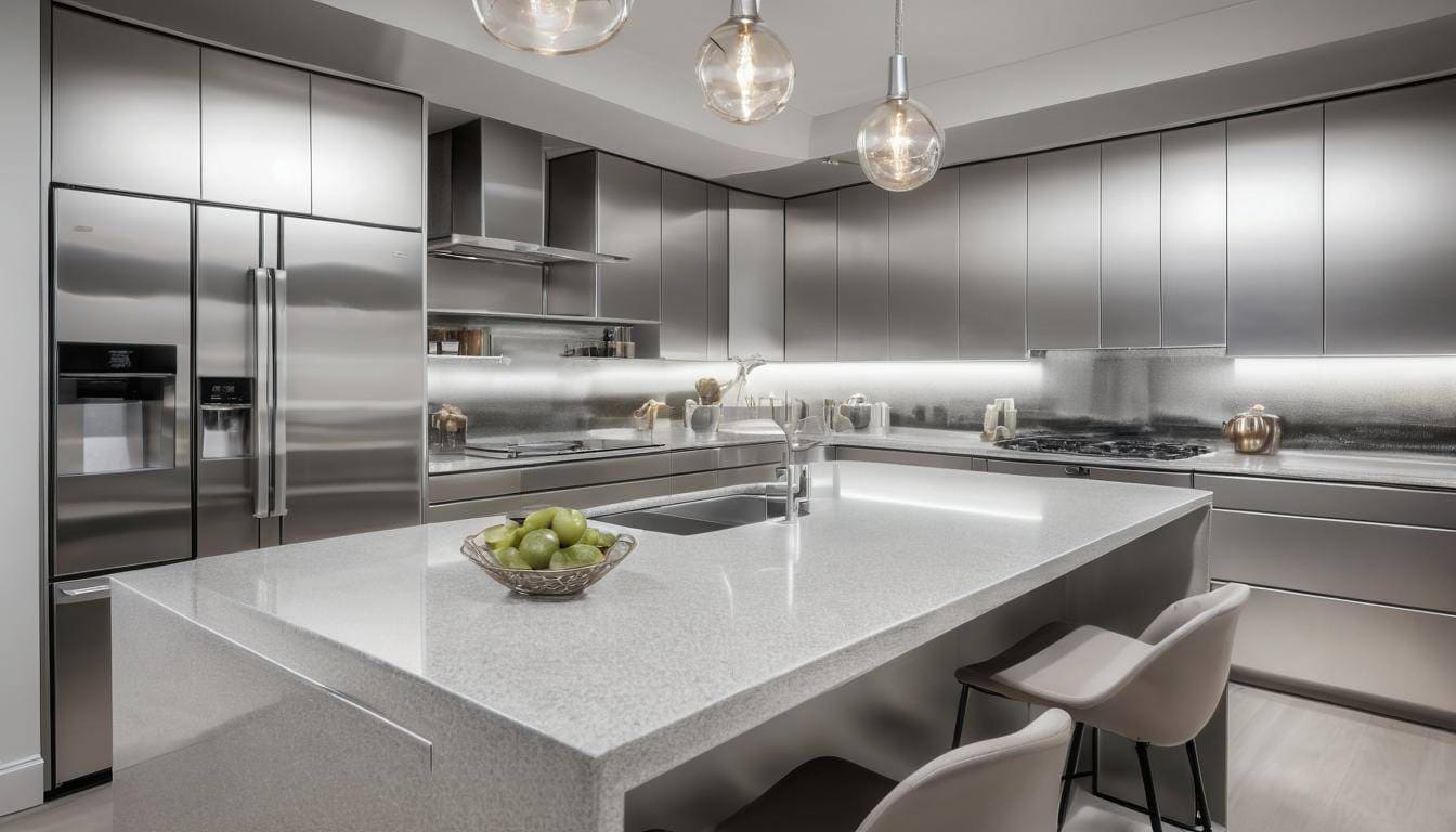 beautiful silver kitchens