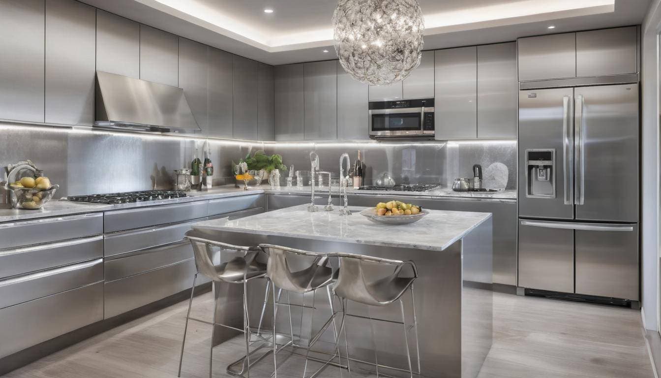 beautiful silver kitchens