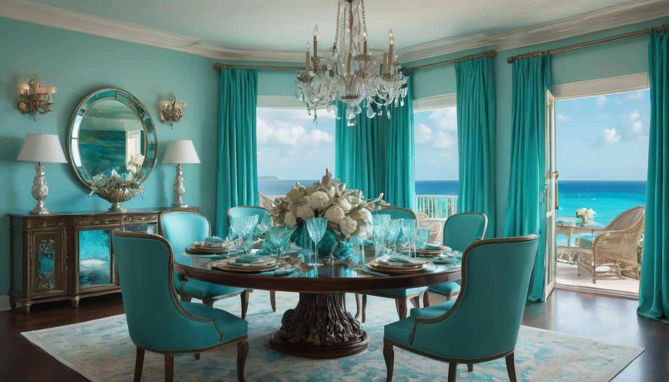 beautiful turquoise dining rooms