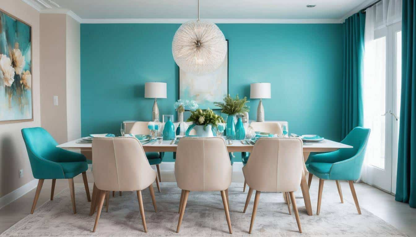 beautiful turquoise dining rooms