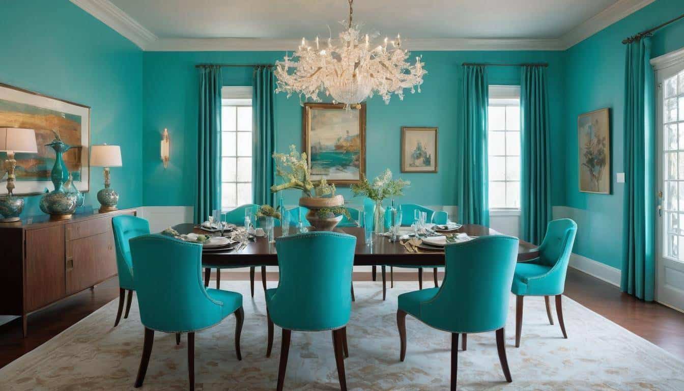 beautiful turquoise dining rooms