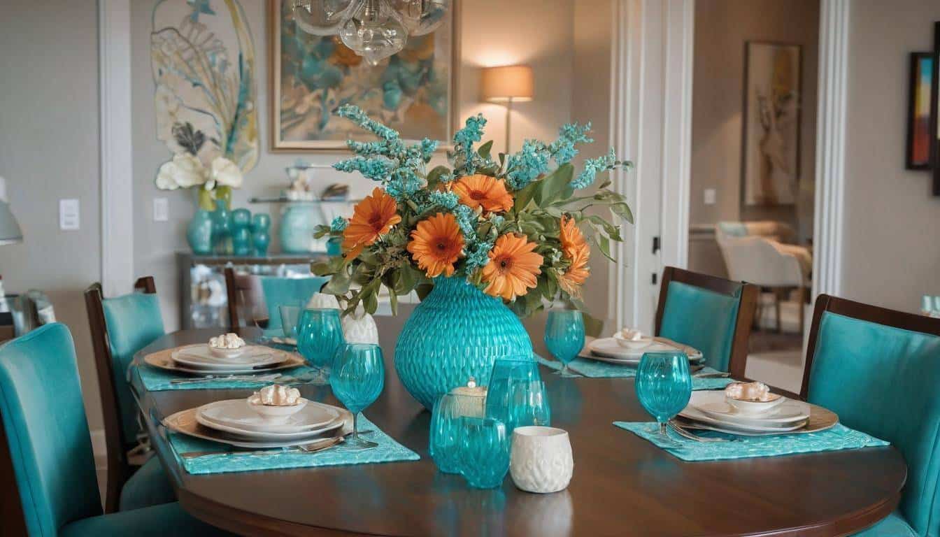 beautiful turquoise dining rooms