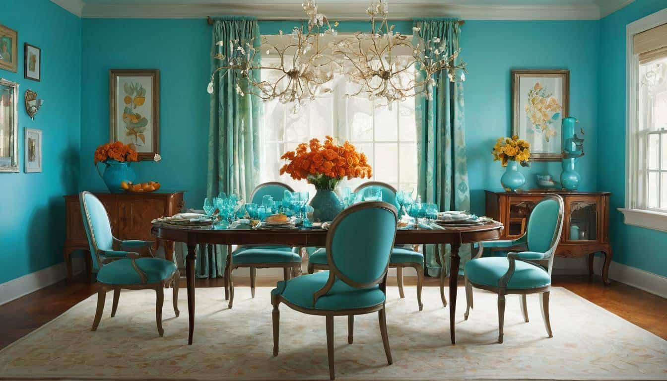 beautiful turquoise dining rooms