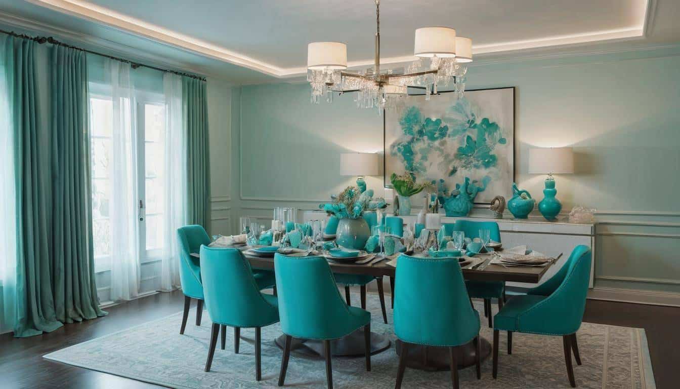 beautiful turquoise dining rooms