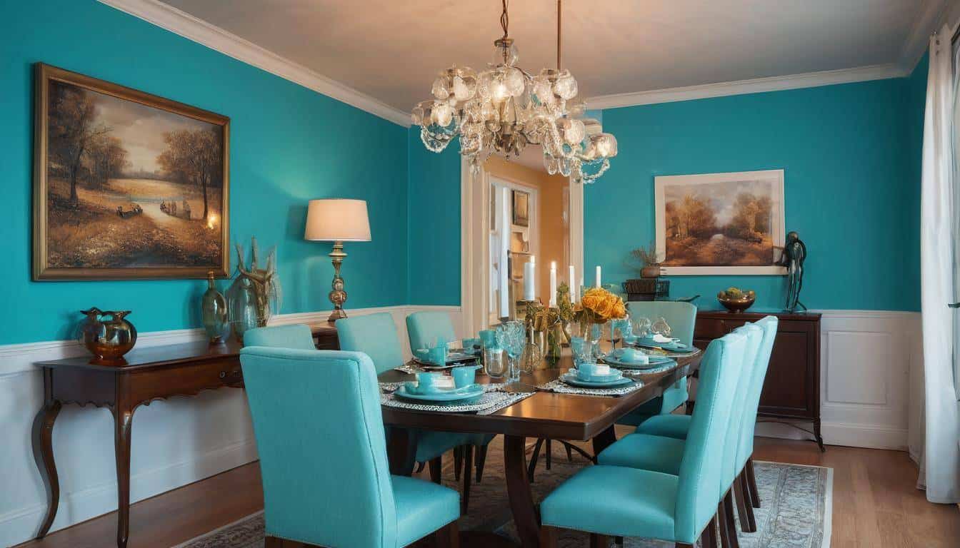 beautiful turquoise dining rooms