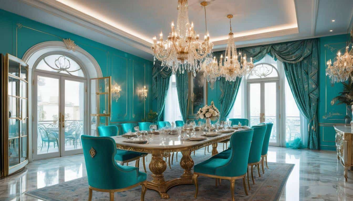 beautiful turquoise dining rooms