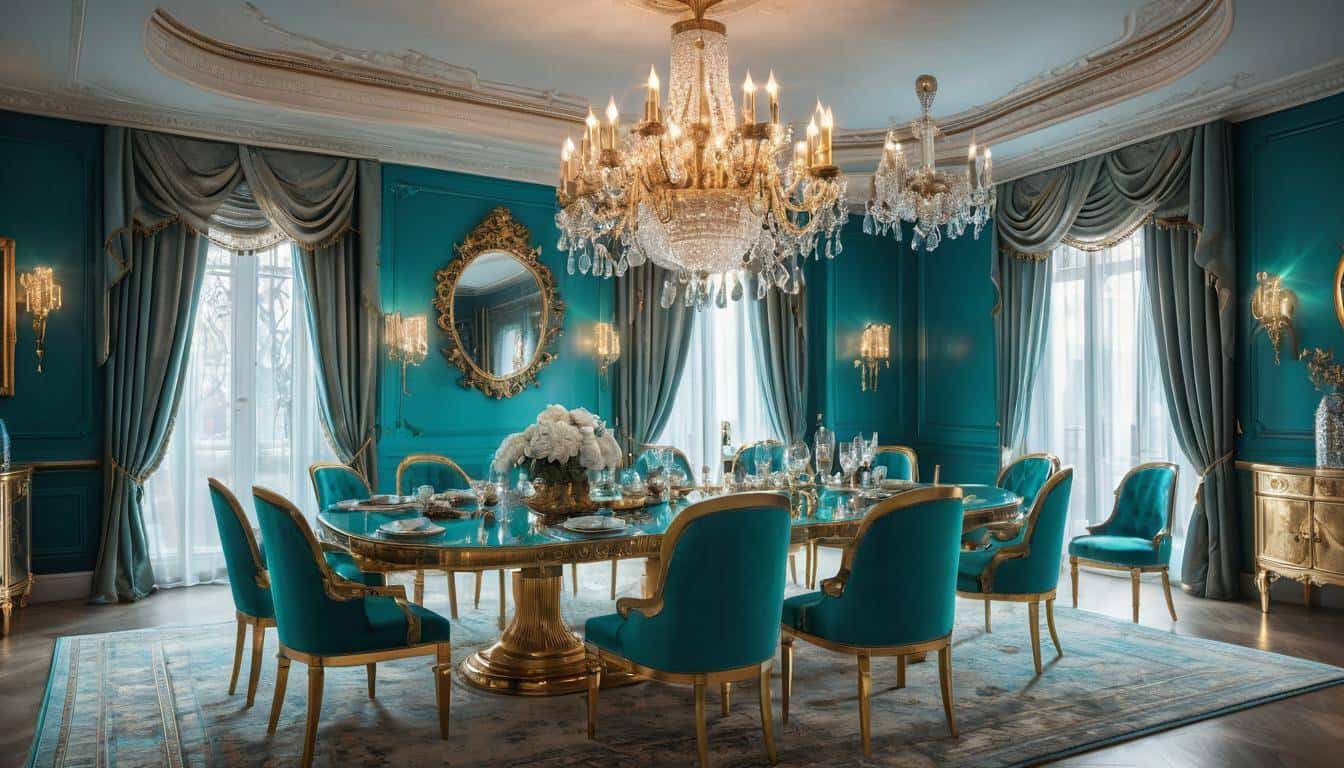 beautiful turquoise dining rooms