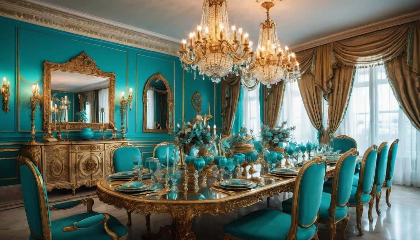 beautiful turquoise dining rooms