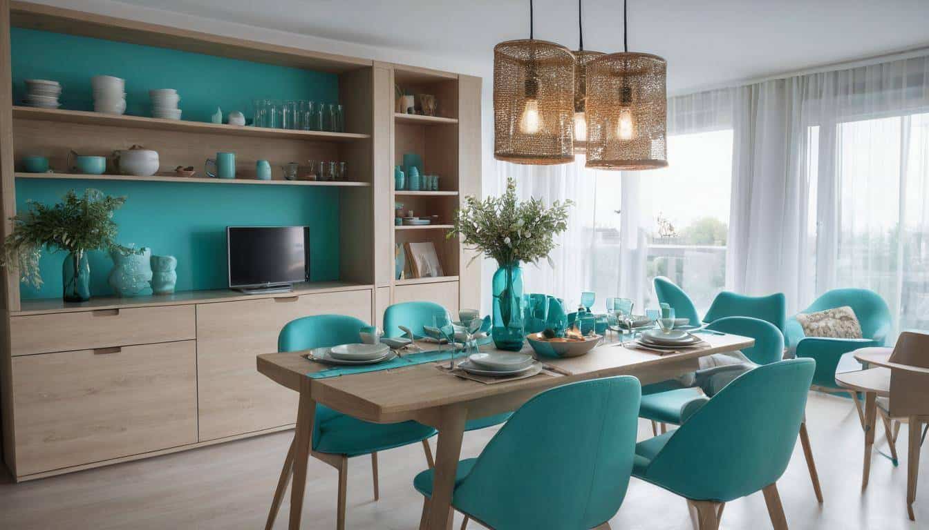 beautiful turquoise dining rooms