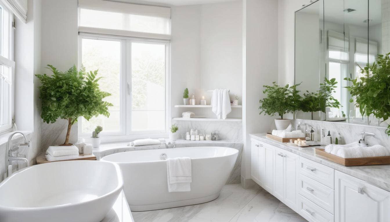 beautiful white bathrooms