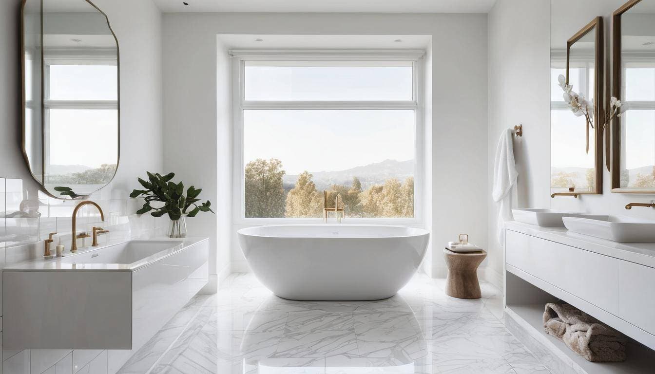 beautiful white bathrooms