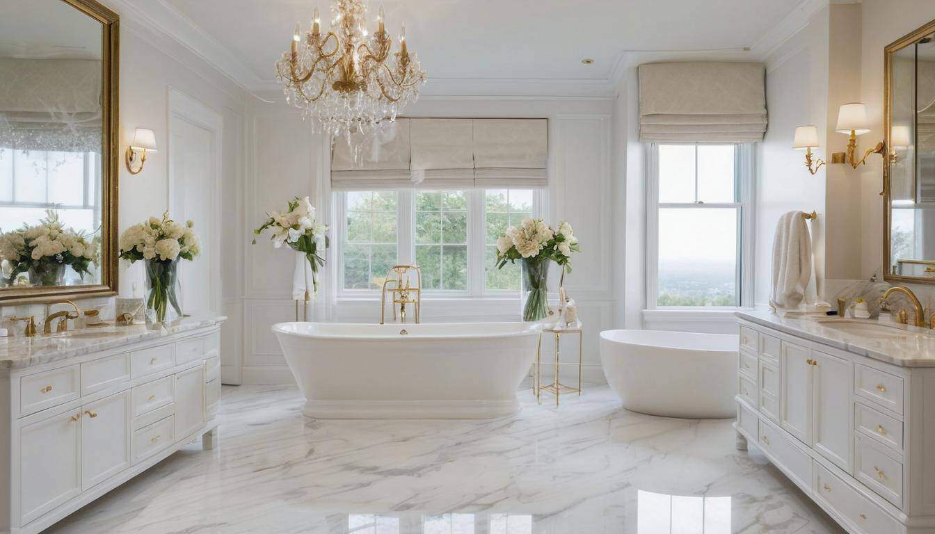 beautiful white bathrooms