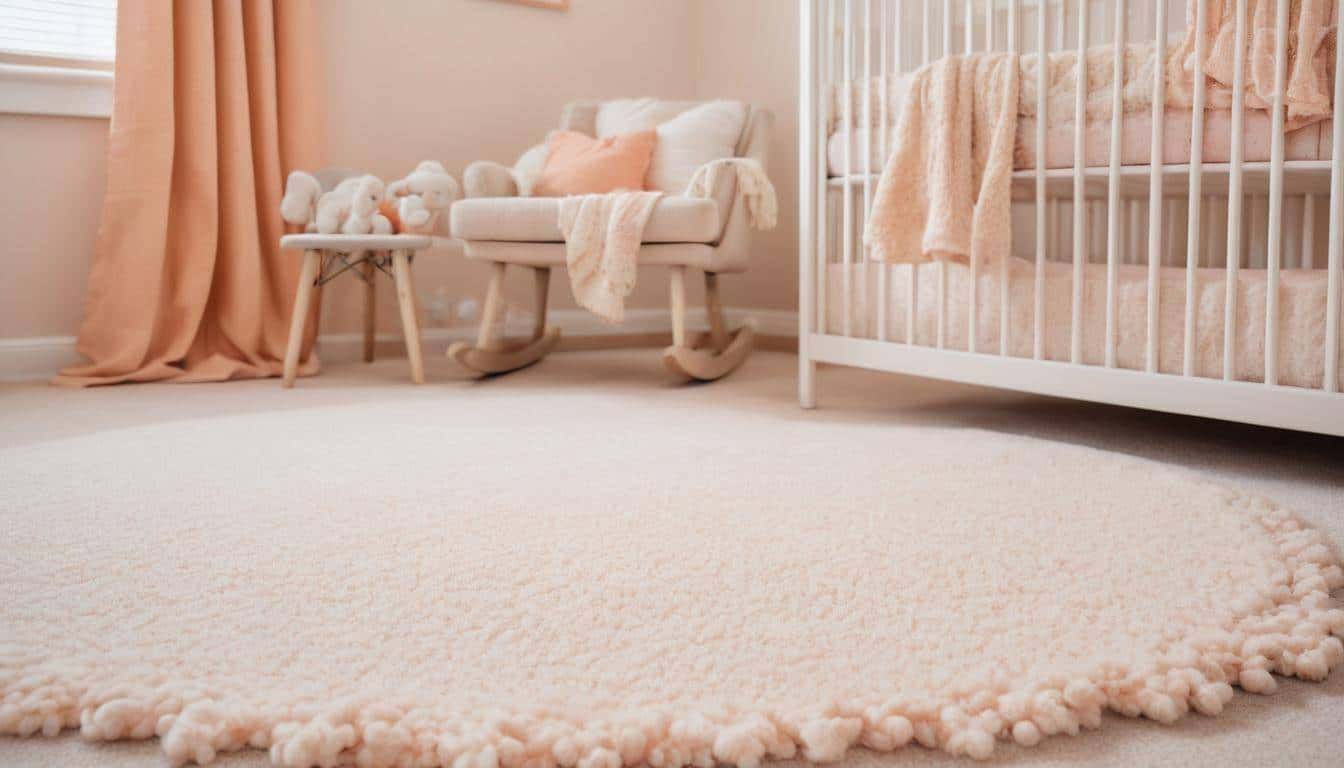 Cozy cream-colored nursery carpet