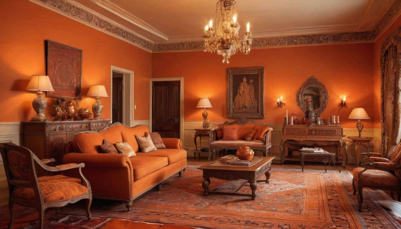 Cozy orange living room