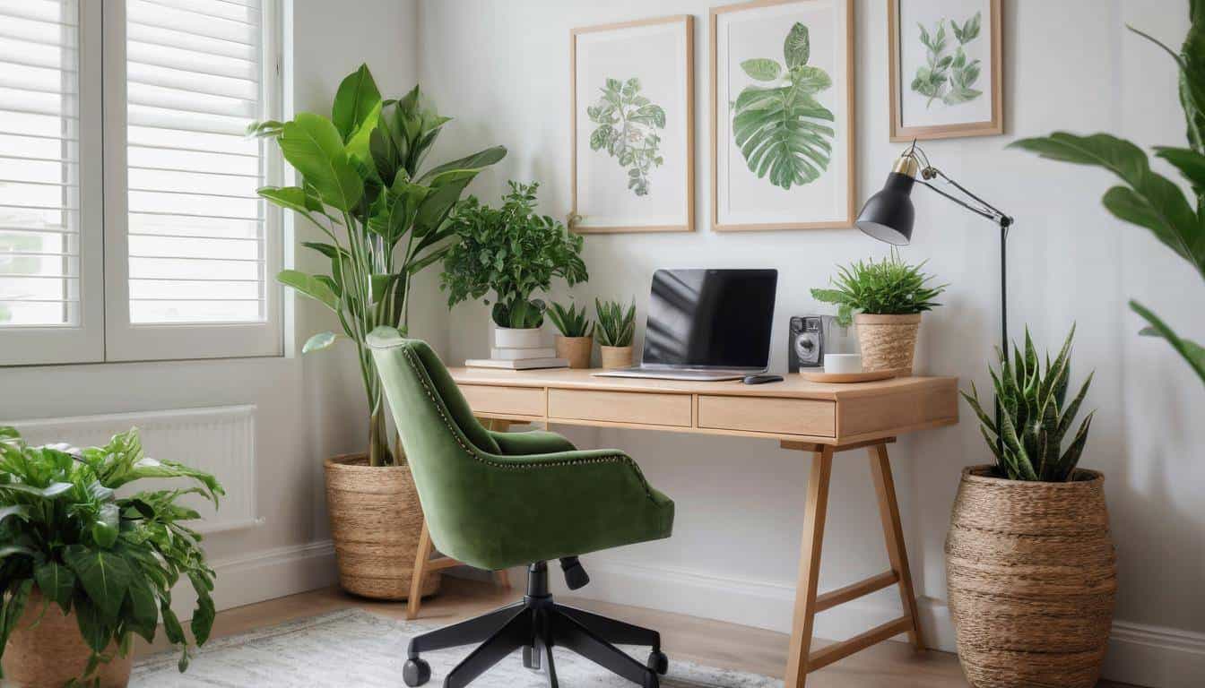 beautiful olive green home offices