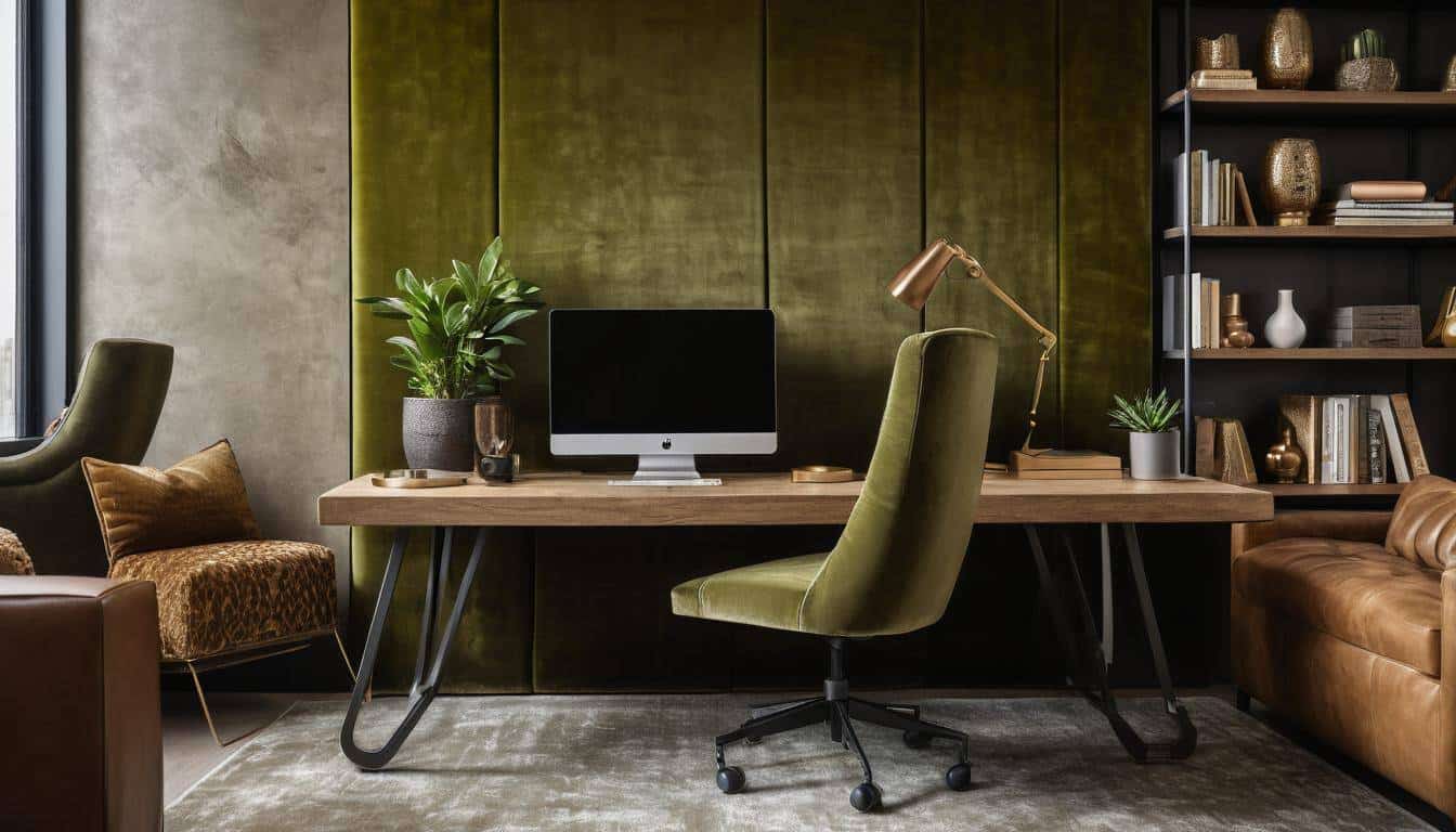 beautiful olive green home offices