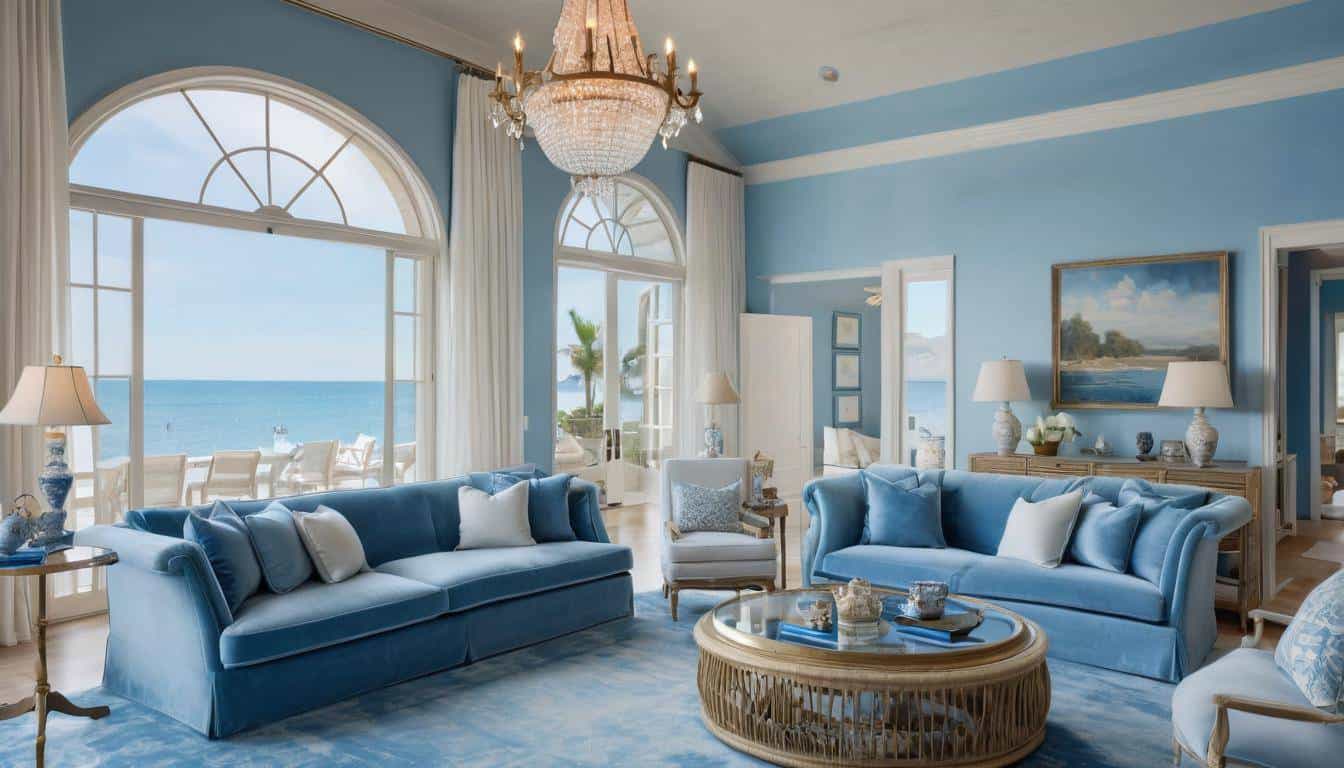 beautiful blue living rooms