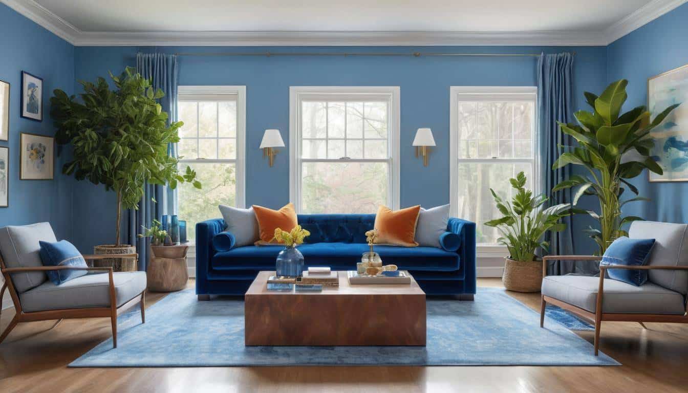 beautiful blue living rooms