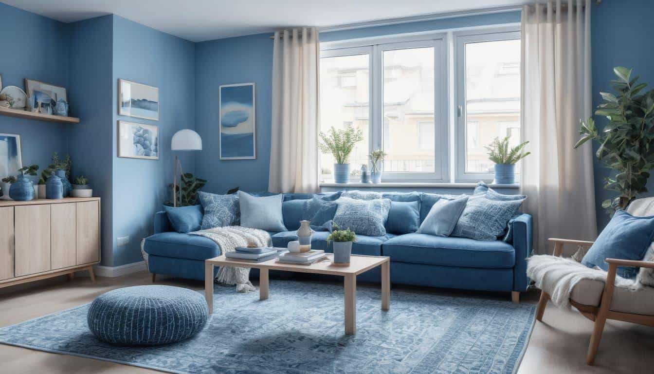 beautiful blue living rooms