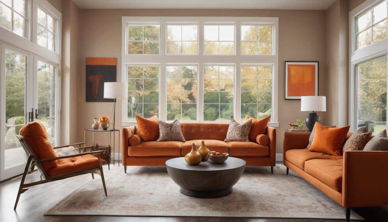 Elegant orange living space