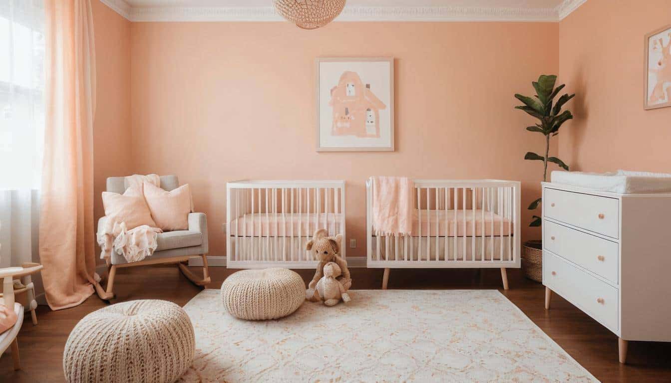 Gender-neutral peach nursery