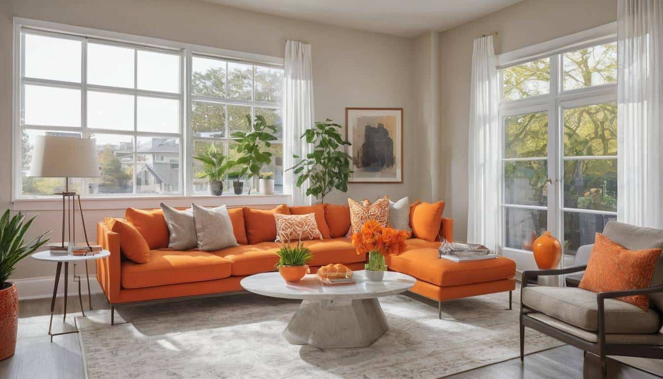 Modern orange living room