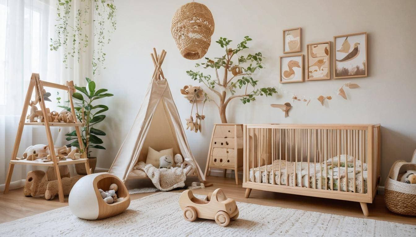 Nature-themed nursery decor