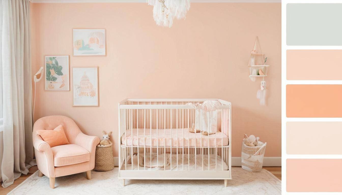 Peach-themed nursery color palettes