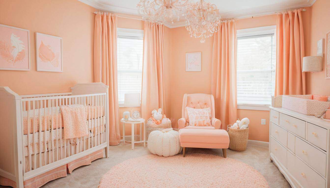 Peach-themed nursery design