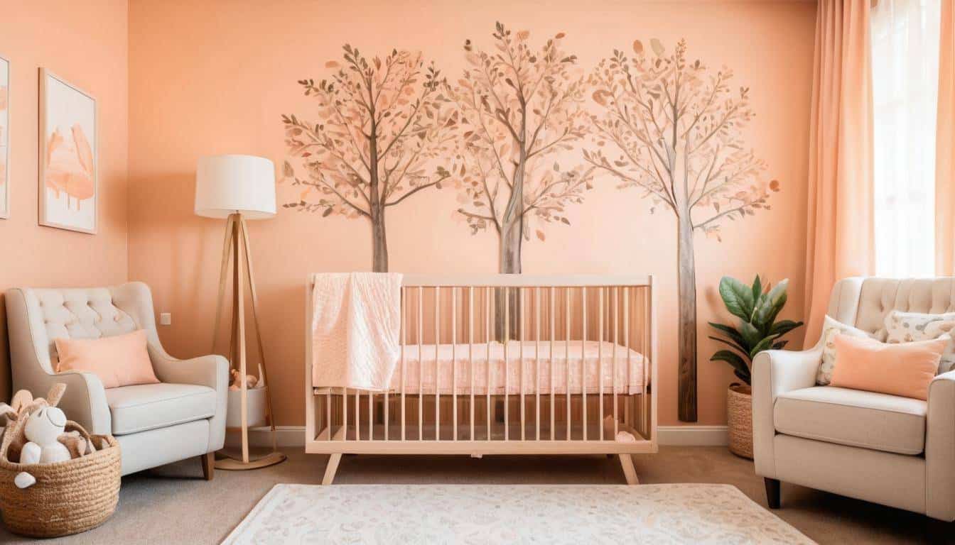 Peach-themed serene nursery