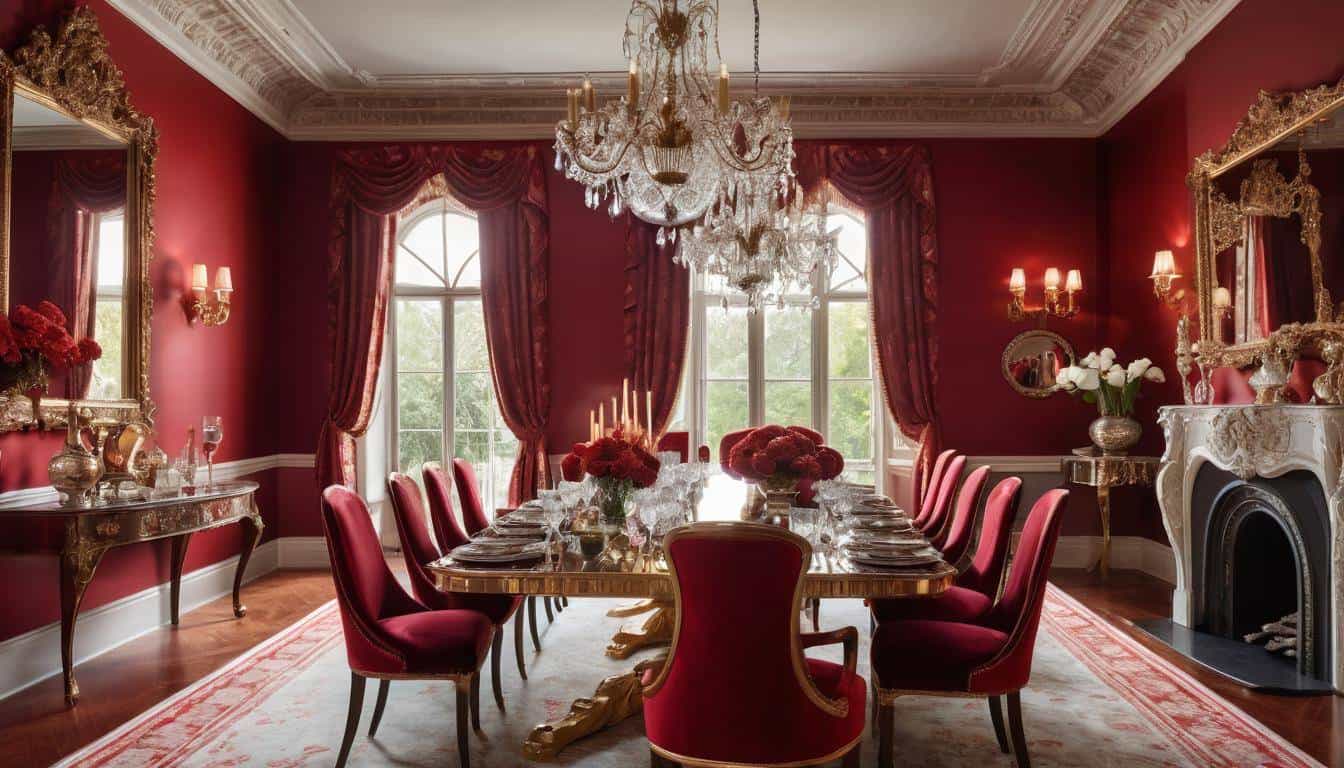 beautiful red dining rooms