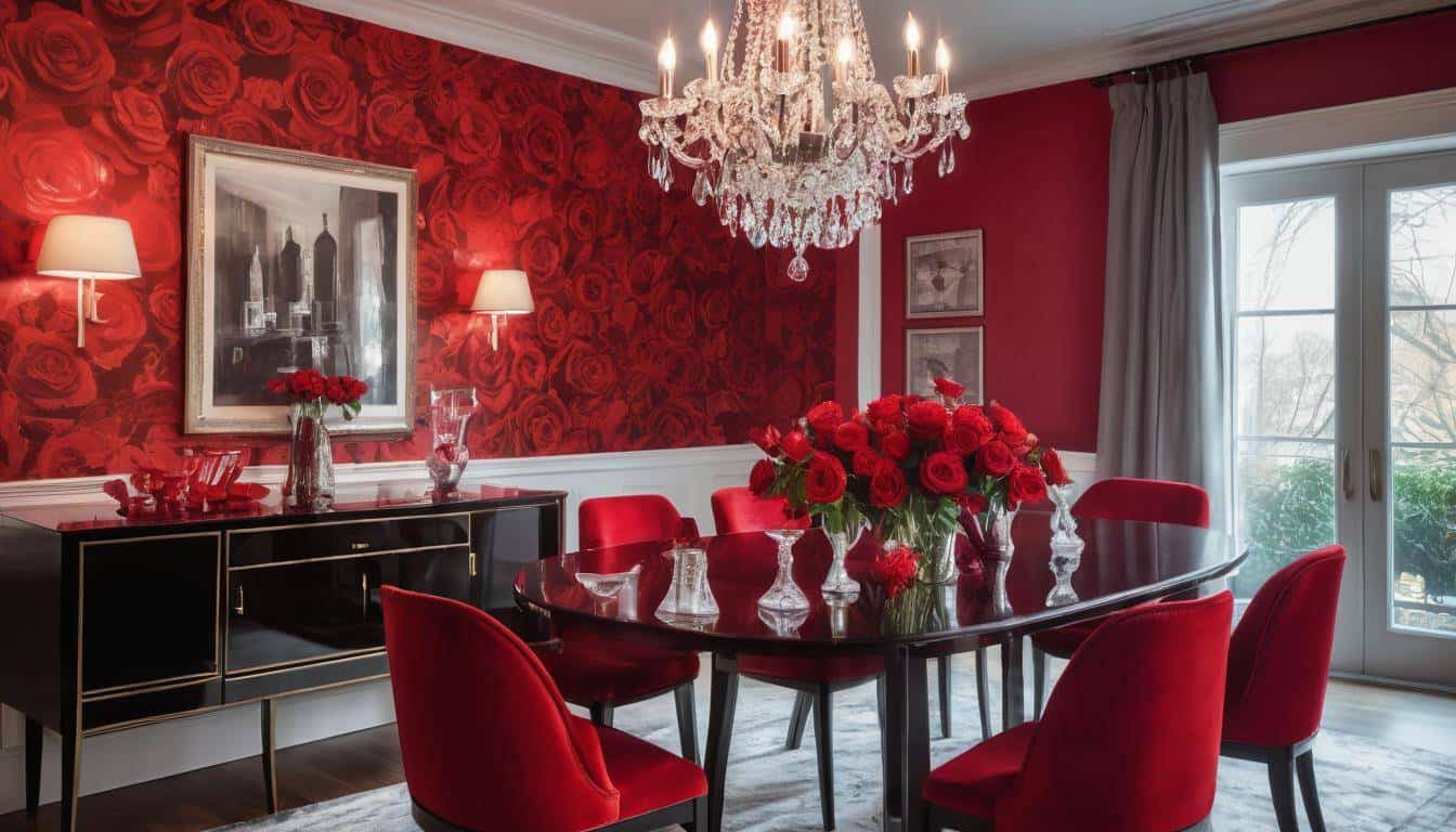 beautiful red dining rooms